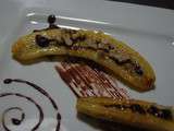 Banane rotie et son coulis de chocolat