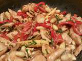 Wok de poulet aux amandes et légumes