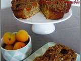 Gâteau noix de coco/ abricots et crumble aux flocons d'avoine