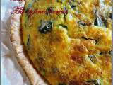 Quiche aux fanes de radis, poireaux, lardons,fromage ail et fines herbes