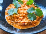 Dahl de lentilles corail, patate douce au curry