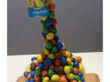 Gravity cake m&m's