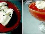 Ile flottante de tomates/mozzarella