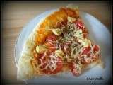 Pizza vache qui rit et tomate