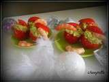 Tomates farcies au guacamole et aux crevettes