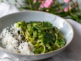 Curry d’asperges vertes et riz