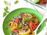 Salade de riz sauvage aux poivrons rôtis et tomates anciennes