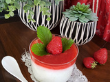 Mousse Bibeleskaes et Rhubarbe sous un Coulis de Fraises