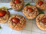 Muffins aux tomates cerises et à la truite fumée