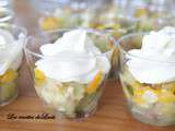 Verrine duo de courgettes poivrons et sa chantilly au chèvre