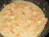 Gambas flambées au cognac et lait de coco