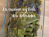 Cuisson au four des feuilles de vigne farcies ou  dolmades 