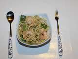 Wok de nouilles chinoises aux crevettes