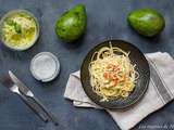 Linguine au pesto d’avocat et écrevisses