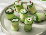 Roulés de courgettes au chèvre frais