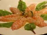 Carpaccio de langoustines au citron caviar