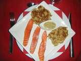 Saumon gravlax et galettes de pommes de terre