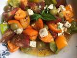 Salade fraîche et colorée tomates féta basilic