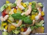 Salade exotique mangue, crevettes, pamplemousse