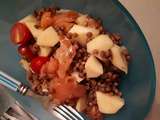 Salade de lentilles au saumon fumé