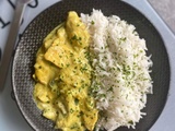 Colombo de poulet courgettes et riz basmati