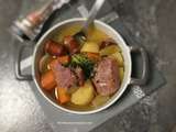 Palette demi-sel et saucisses de Morteau façon pot au feu au cookeo