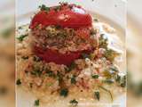 Tomate farcie et son riz en accompagnement au cookeo companion thermomix recette facile