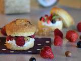 Gâteaux aux gingembre, crème ananas basilic et fruits rouges