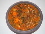 Minestrone au chou kalé, lentilles et haricots