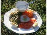 Assiette froide du jardin et sa sauce fromage blanc