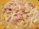 Tagliatelle com Cubos de Salmão Fresco / Tagliatelles aux Dés de Saumon Frais