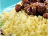 Couscous sucré: oignons, raisins, poulet