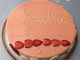 Entremet fraise-rhubarbe