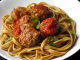 Boulettes de bœuf au parmesan, basilic et tomates confites