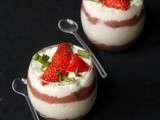 Mousse à la faisselle, curd de fraise et basilic, gariguettes