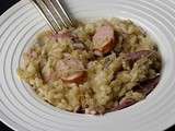 Risotto à la choucroute, palette et saucisse