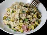 Risotto aux courgettes, jambon et boursin