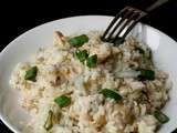 Risotto de poulet, sauge, chèvre et citron