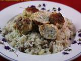 Boulettes au poulet, morilles et pistaches