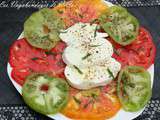 Carpaccio de tomates à la mozzarella