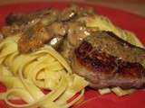 Grenadins de veau sur lit de tagliatelles