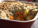 Légumes oubliés en crumble de canard