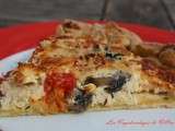 Quiche au poulet, champignons, tomates cerise et moutarde