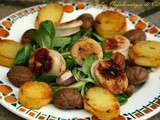 Salade au boudin blanc, pommes de terre et châtaignes