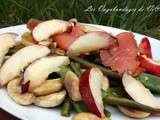 Salade de haricots verts, saumon et nectarines