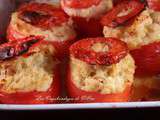 Tomates farcies aux pommes de terre, crevettes et cabillaud