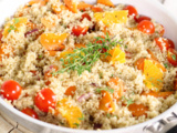 Salade de quinoa aux abricots et vinaigrette à l’orange