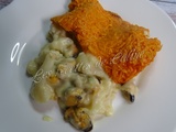 Gratin de chou fleur aux moules et mimolette