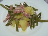 Poelee de haricots verts, pommes de terre et lard fume