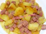 Pommes de terre fondantes et dés de jambon